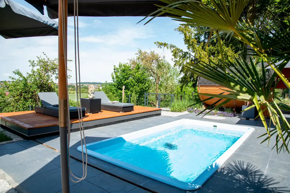 Pool mit Palmen